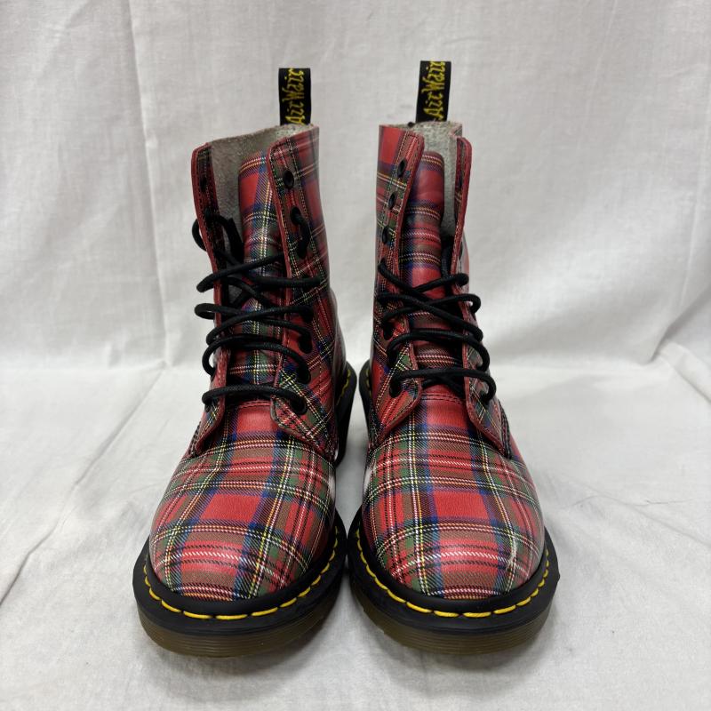 ドクターマーチン Dr.Martens ブーツ ロングブーツ CLEMENCY 8ホールブーツ タータンチェック 1460 UK：5 レディース USED 古着 中古 50163668