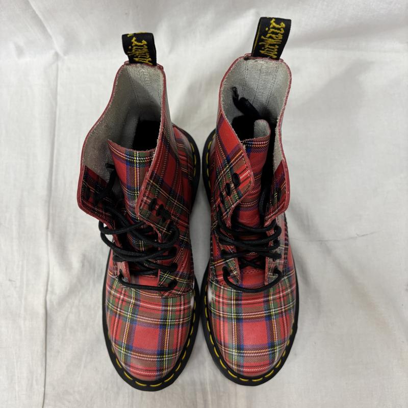 ドクターマーチン Dr.Martens ブーツ ロングブーツ CLEMENCY 8ホールブーツ タータンチェック 1460 UK：5 レディース USED 古着 中古 50163668