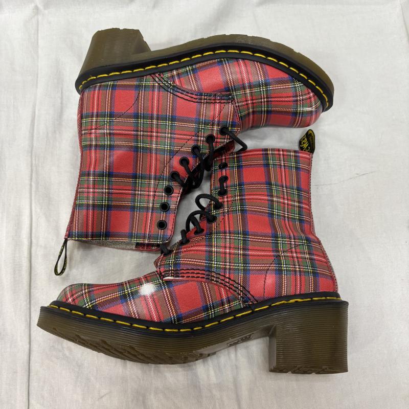 ドクターマーチン Dr.Martens ブーツ ロングブーツ CLEMENCY 8ホールブーツ タータンチェック 1460 UK：5 レディース USED 古着 中古 50163668