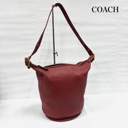コーチ COACH ショルダーバッグ ショルダーバッグ OLD オールド バケツ型 レザー ショルダーバッグ ロゴ チャーム - 無地 ボルドー / ボルドー / レディース USED 古着 中古 50163674