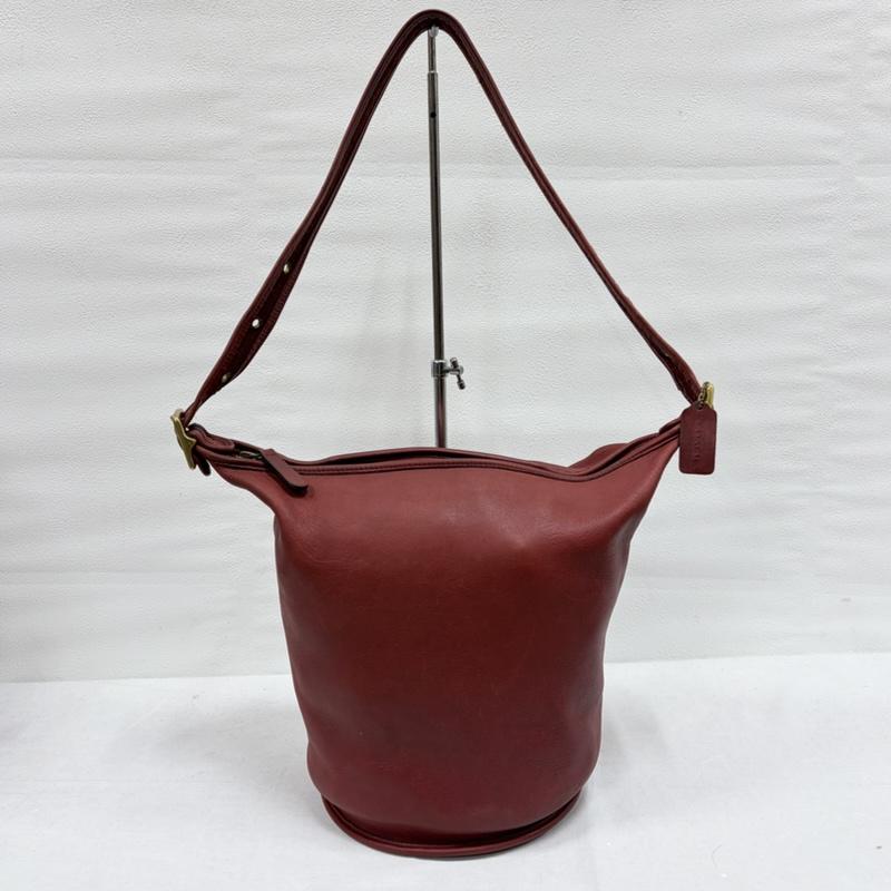 コーチ COACH ショルダーバッグ ショルダーバッグ OLD オールド バケツ型 レザー ショルダーバッグ ロゴ チャーム - 無地 ボルドー / ボルドー / レディース USED 古着 中古 50163674