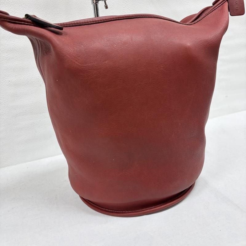 コーチ COACH ショルダーバッグ ショルダーバッグ OLD オールド バケツ型 レザー ショルダーバッグ ロゴ チャーム - 無地 ボルドー / ボルドー / レディース USED 古着 中古 50163674