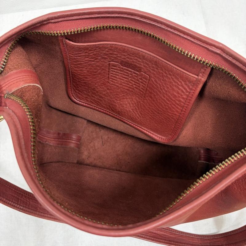 コーチ COACH ショルダーバッグ ショルダーバッグ OLD オールド バケツ型 レザー ショルダーバッグ ロゴ チャーム - 無地 ボルドー / ボルドー / レディース USED 古着 中古 50163674