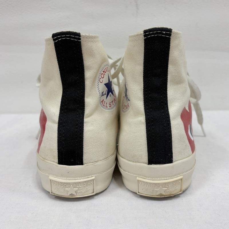 プレイコムデギャルソン PLAY COMME des GARCONS スニーカー スニーカー CONVERSE コンバース ALL STAR オールスター コラボ ハイカット スニーカー ロゴ プリント チャックテイラー 26.0cm ロゴ、文字 X プリント アイボリー / アイボリー / X 赤 / レッド / red X 黒 / ブラック / black メンズ USED 古着 中古 50163675