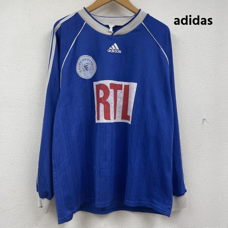 アディダス adidas カットソー 半袖 1999-2000年 シーズン フランス杯 ヴィンテージ サッカー ジャージ ゲーム シャツ 青 / ブルー / blue メンズ USED 古着 中古 50163676