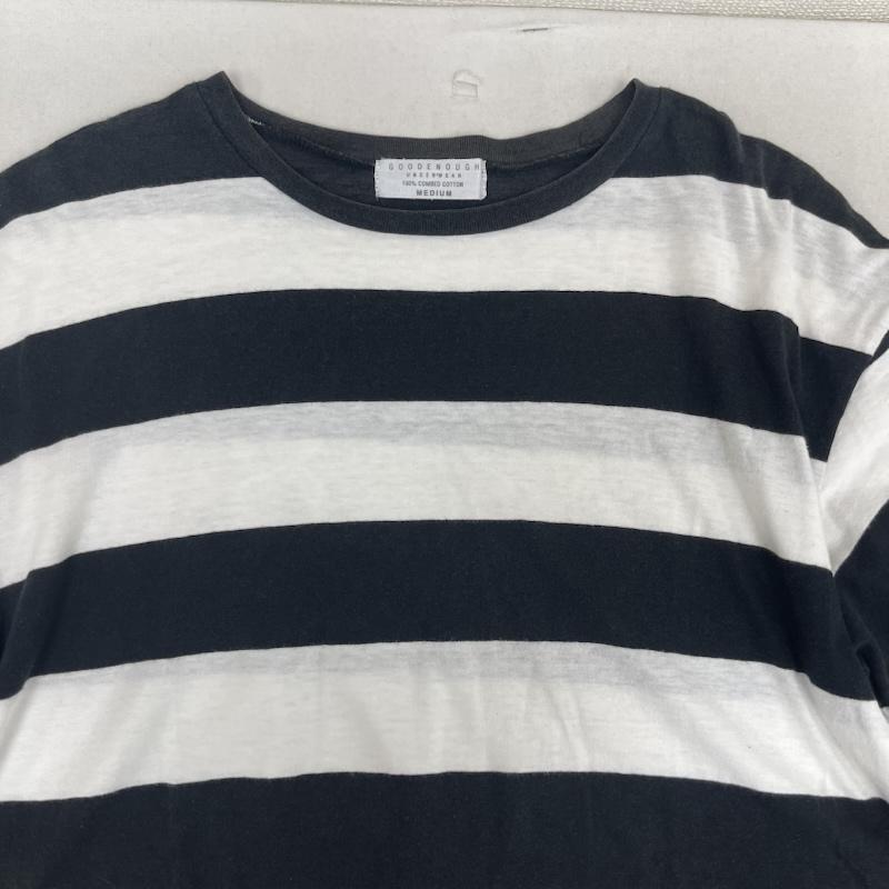 グッドイナフ GOODENOUGH Tシャツ 半袖 UNDERWEAR ボーダー クルーネック Tシャツ カットソー M 黒 / ブラック / black メンズ USED 古着 中古 50163680