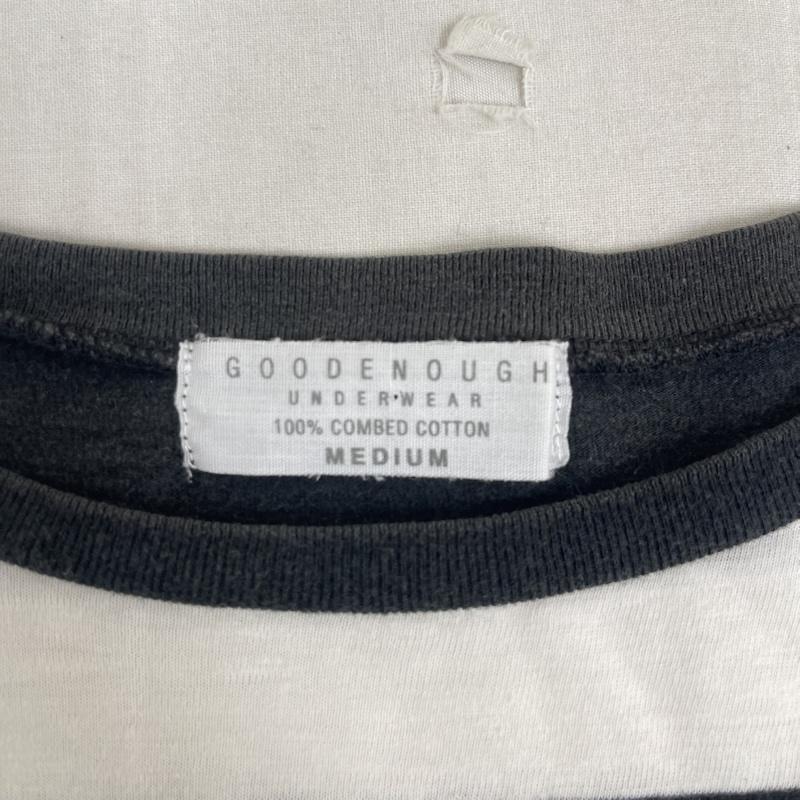 グッドイナフ GOODENOUGH Tシャツ 半袖 UNDERWEAR ボーダー クルーネック Tシャツ カットソー M 黒 / ブラック / black メンズ USED 古着 中古 50163680