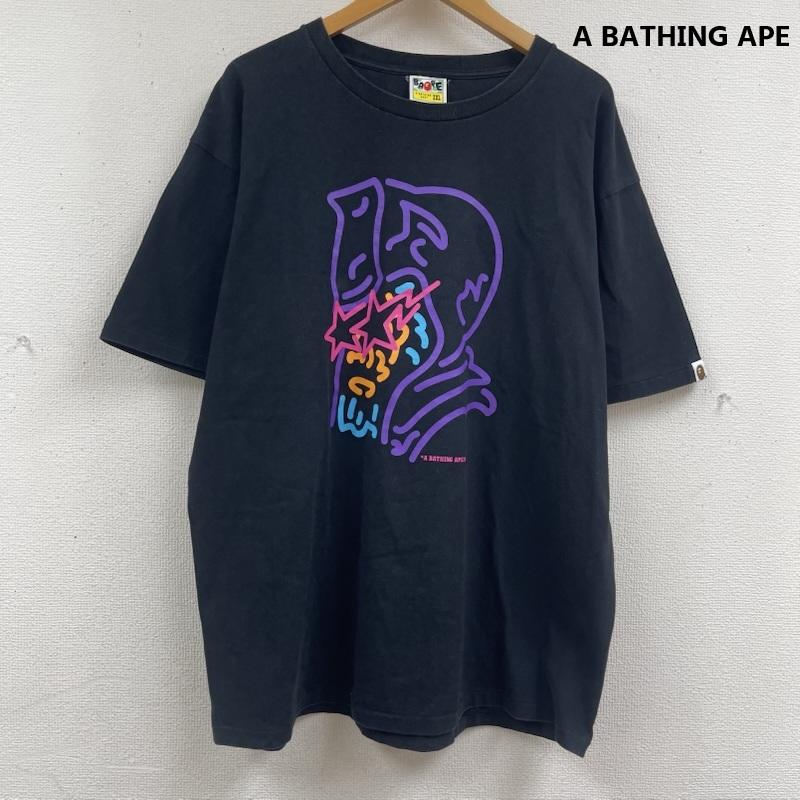 アベイシングエイプ A BATHING APE Tシャツ 半袖 Neon Sign General Tee グラフィック プリント Tシャツ XXL 黒 / ブラック / black メンズ USED 古着 中古 50163681