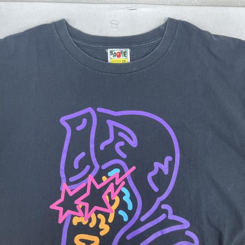アベイシングエイプ A BATHING APE Tシャツ 半袖 Neon Sign General Tee グラフィック プリント Tシャツ XXL 黒 / ブラック / black メンズ USED 古着 中古 50163681