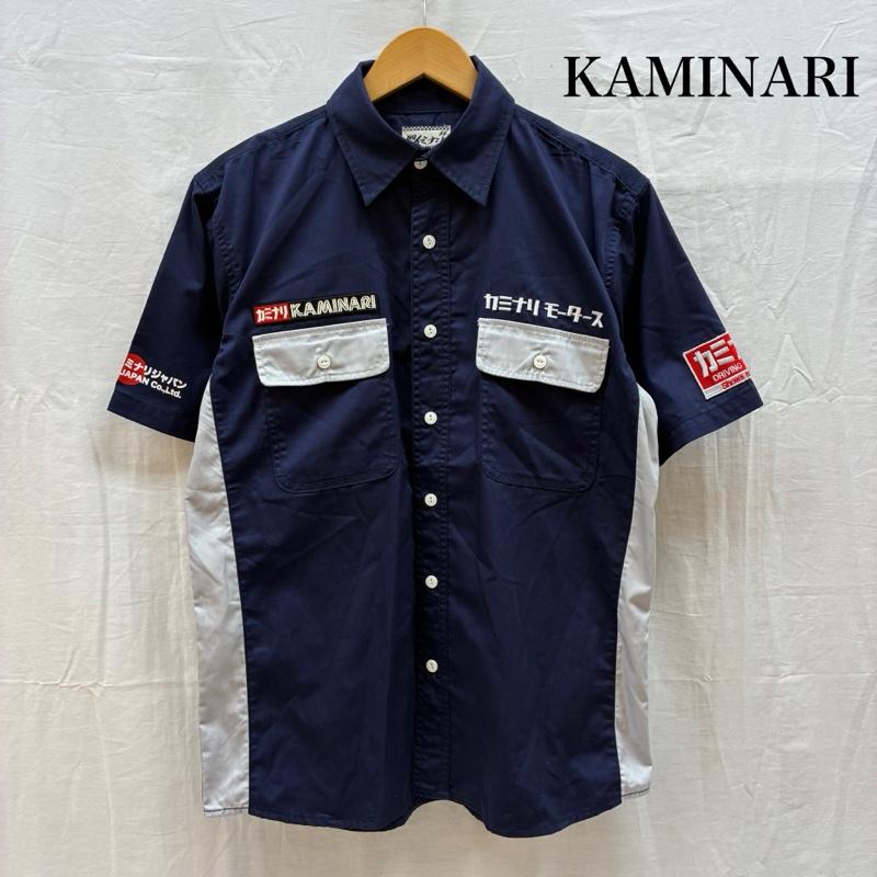 カミナリ KAMINARI シャツ、ブラウス 半袖 コットン ポリエステル ワークシャツ 大排気量 - メンズ USED 古着 中古 50163689