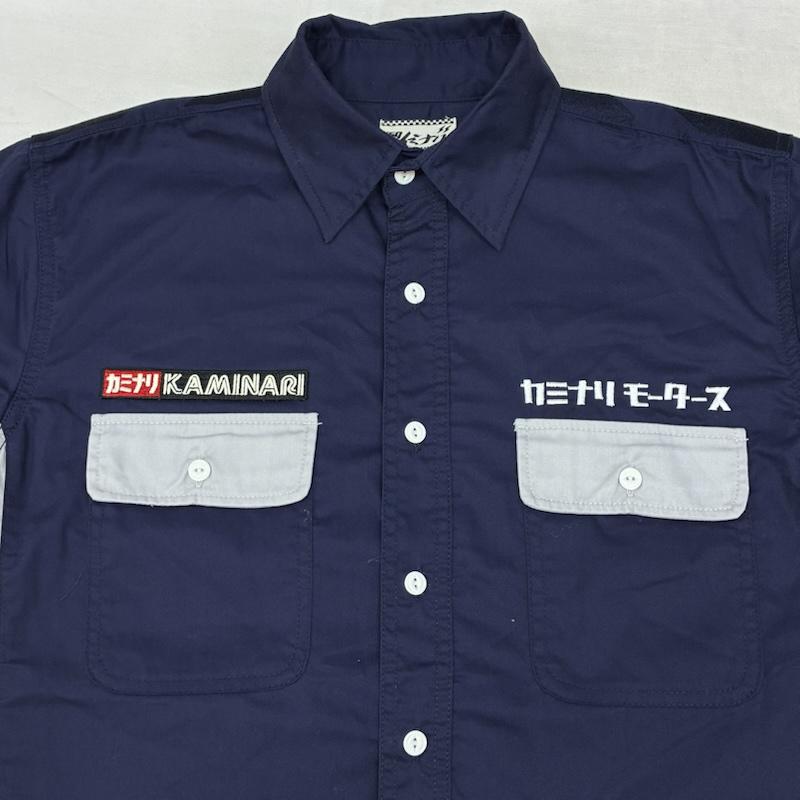 カミナリ KAMINARI シャツ、ブラウス 半袖 コットン ポリエステル ワークシャツ 大排気量 - メンズ USED 古着 中古 50163689