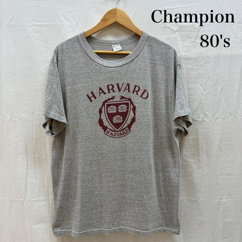 チャンピオン Champion Tシャツ 半袖 80s トリコタグ USA製 HARVARD 染み込み プリント Tシャツ ヴィンテージ XL メンズ USED 古着 中古 50163690