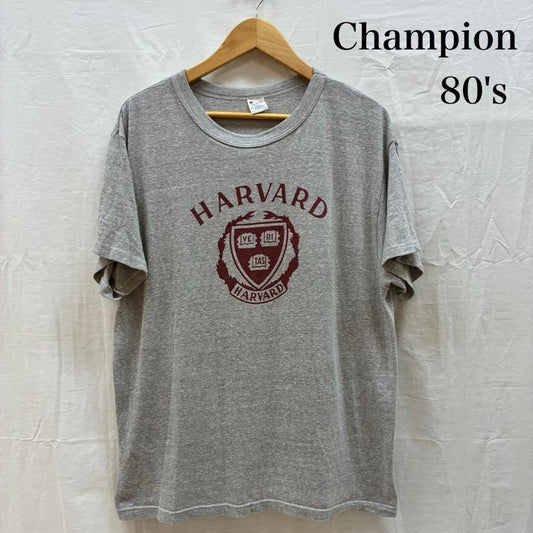 チャンピオン Champion Tシャツ 半袖 80s トリコタグ USA製 HARVARD 染み込み プリント Tシャツ ヴィンテージ XL メンズ USED 古着 中古 50163690