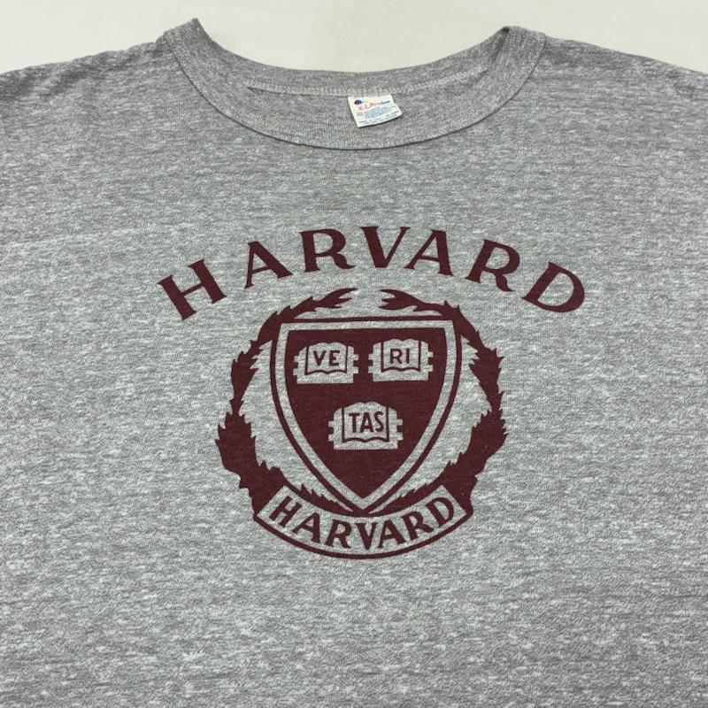 チャンピオン Champion Tシャツ 半袖 80s トリコタグ USA製 HARVARD 染み込み プリント Tシャツ ヴィンテージ XL メンズ USED 古着 中古 50163690