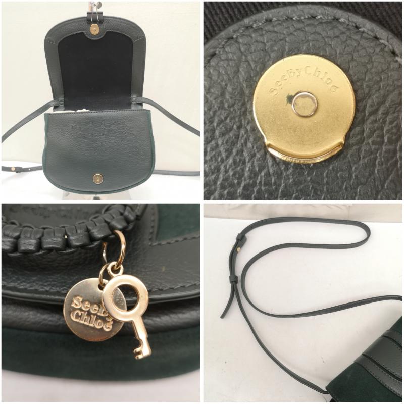 シーバイクロエ SEE BY CHLOE ショルダーバッグ ショルダーバッグ HANA ミニ クロスボディ ショルダーバッグ スエード ゴールド 金具 オリーブグリーン / オリーブグリーン / レディース USED 古着 中古 50163695