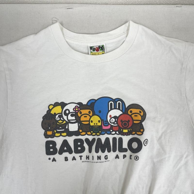 アベイシングエイプ A BATHING APE Tシャツ 半袖 日本製 BABYMILO グラフィック プリント Tシャツ カットソー M 白 / ホワイト / white メンズ USED 古着 中古 50163699