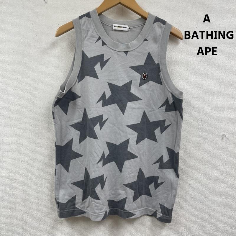 アベイシングエイプ A BATHING APE タンクトップ タンクトップ 日本製 BAPE STA ロゴ 刺繍 スター柄 タンクトップ M 灰 / グレー / gray メンズ USED 古着 中古 50163702