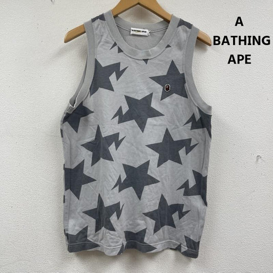 アベイシングエイプ A BATHING APE タンクトップ タンクトップ 日本製 BAPE STA ロゴ 刺繍 スター柄 タンクトップ M 灰 / グレー / gray メンズ USED 古着 中古 50163702