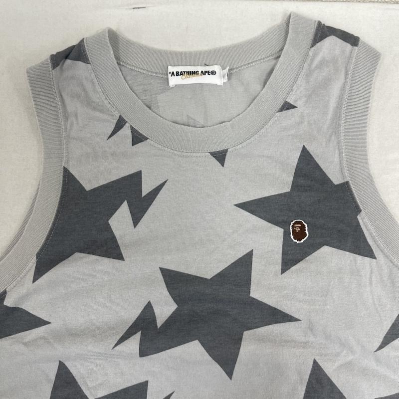 アベイシングエイプ A BATHING APE タンクトップ タンクトップ 日本製 BAPE STA ロゴ 刺繍 スター柄 タンクトップ M 灰 / グレー / gray メンズ USED 古着 中古 50163702