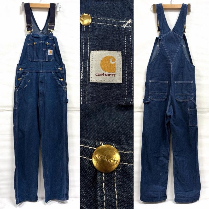 カーハート Carhartt サロペット・オーバーオール サロペット、オーバーオール デニム オーバーオール つなぎ フェード - ロゴ、文字 インディゴ / インディゴ / Indigo メンズ USED 古着 中古 50163706