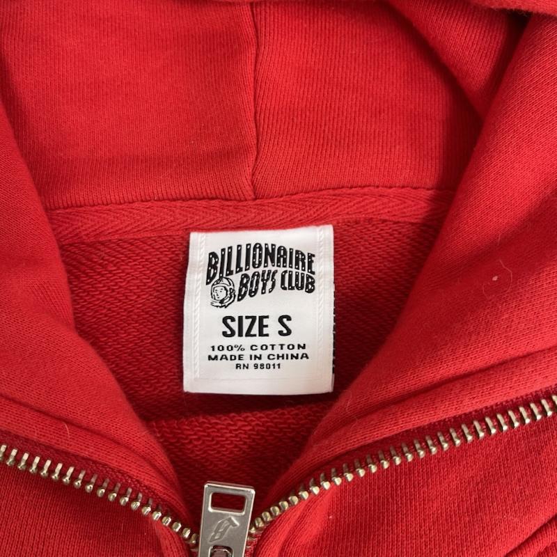 ビリオネア・ボーイズ・クラブ BILLIONAIRE BOYS CLUB パーカー 長袖 HMU Zip Front Hoodie グラフィック プリント ジップ パーカー S 赤 / レッド / red メンズ USED 古着 中古 50163716