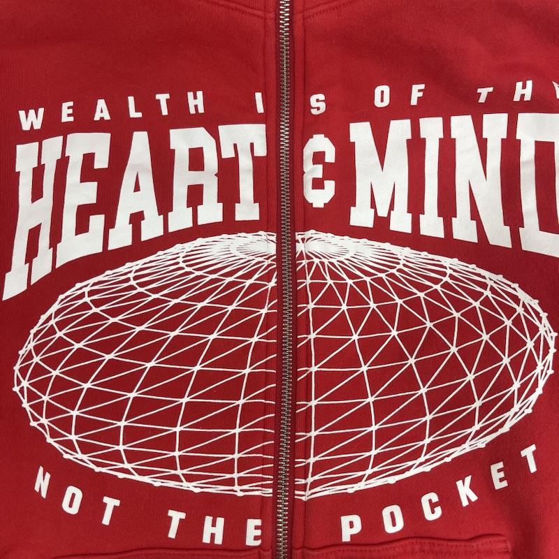 ビリオネア・ボーイズ・クラブ BILLIONAIRE BOYS CLUB パーカー 長袖 HMU Zip Front Hoodie グラフィック プリント ジップ パーカー S 赤 / レッド / red メンズ USED 古着 中古 50163716