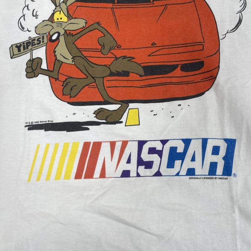 ジャージーズ JERZEES Tシャツ 長袖 90s USA製 Looney Tunes NASCAR ヴィンテージ グラフィック Tシャツ XL 白 / ホワイト / white メンズ USED 古着 中古 50163717