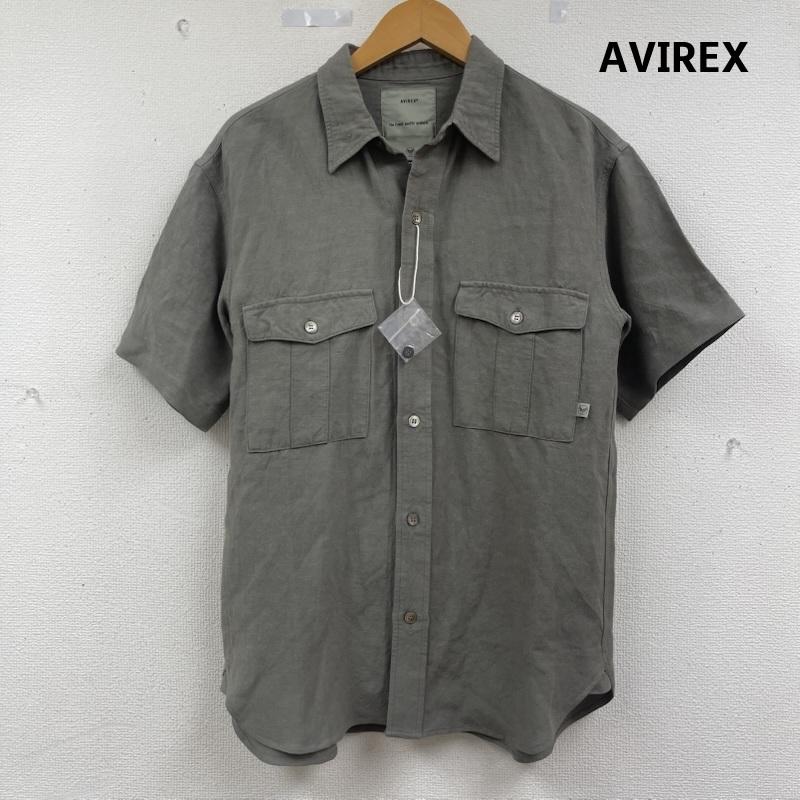 アヴィレックス AVIREX シャツ、ブラウス 半袖 TFQP HANDROOM UTILITY SHORT SLEEVE SHIRT ワーク シャツ オリーブグリーン / オリーブグリーン / メンズ USED 古着 中古 50163722