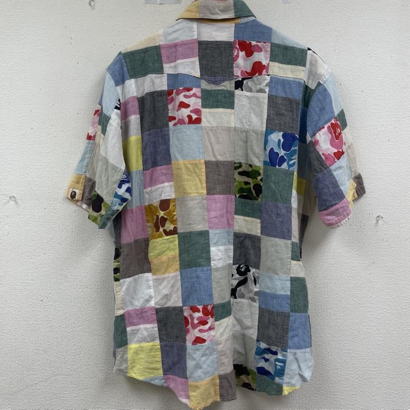 アベイシングエイプ A BATHING APE シャツ、ブラウス 半袖 日本製 BAPE CAMO 迷彩柄 パッチワーク マルチカラー ワーク シャツ M マルチカラー / マルチカラー / multicolor メンズ USED 古着 中古 50163723