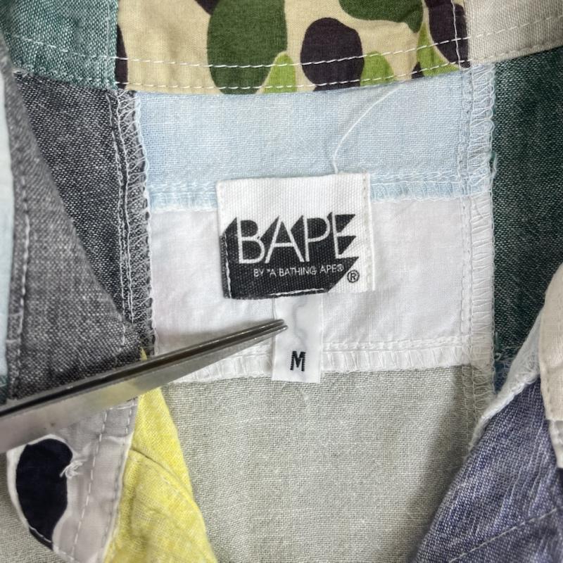 アベイシングエイプ A BATHING APE シャツ、ブラウス 半袖 日本製 BAPE CAMO 迷彩柄 パッチワーク マルチカラー ワーク シャツ M マルチカラー / マルチカラー / multicolor メンズ USED 古着 中古 50163723