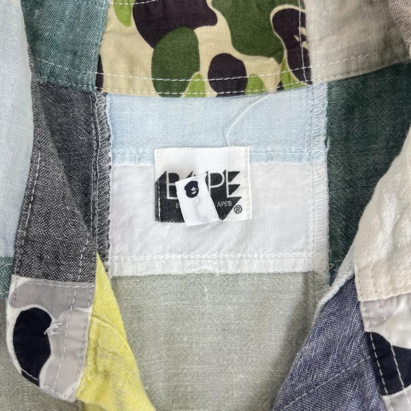 アベイシングエイプ A BATHING APE シャツ、ブラウス 半袖 日本製 BAPE CAMO 迷彩柄 パッチワーク マルチカラー ワーク シャツ M マルチカラー / マルチカラー / multicolor メンズ USED 古着 中古 50163723