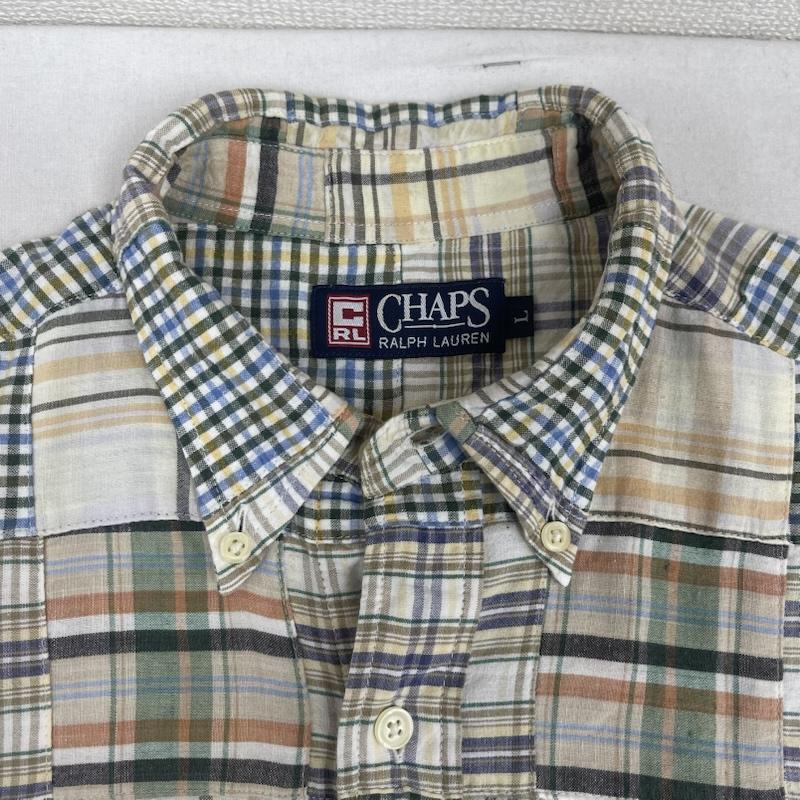 チャップスラルフローレン CHAPSRALPHLAUREN シャツ、ブラウス 半袖 マドラスチェック柄 パッチワーク 半袖 ボタンダウン シャツ M マルチカラー / マルチカラー / multicolor メンズ USED 古着 中古 50163730