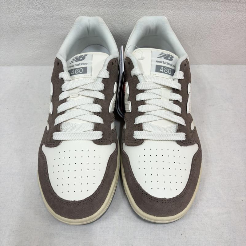 ニューバランス New Balance スニーカー スニーカー ローカット スニーカー ロゴ レースアップ スウェード レザー U480P4QI 26.5cm ロゴ、文字 茶 / ブラウン / brown X 白 / ホワイト / white メンズ USED 古着 中古 50163737