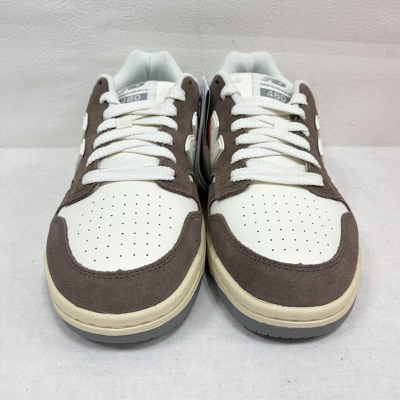ニューバランス New Balance スニーカー スニーカー ローカット スニーカー ロゴ レースアップ スウェード レザー U480P4QI 26.5cm ロゴ、文字 茶 / ブラウン / brown X 白 / ホワイト / white メンズ USED 古着 中古 50163737