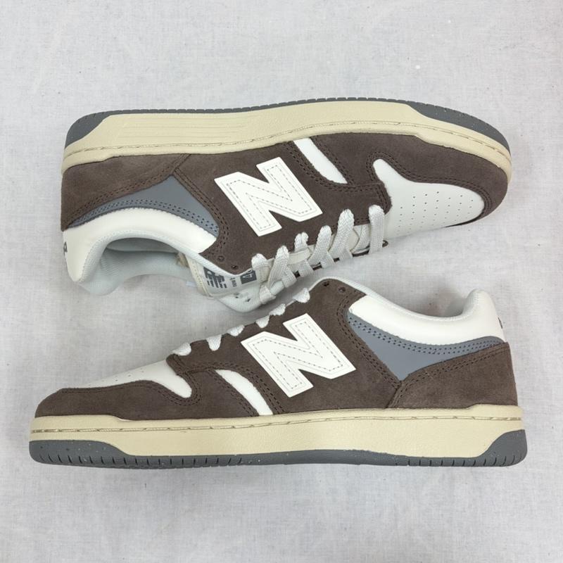 ニューバランス New Balance スニーカー スニーカー ローカット スニーカー ロゴ レースアップ スウェード レザー U480P4QI 26.5cm ロゴ、文字 茶 / ブラウン / brown X 白 / ホワイト / white メンズ USED 古着 中古 50163737