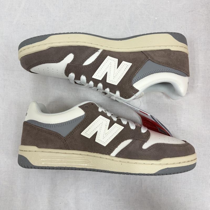 ニューバランス New Balance スニーカー スニーカー ローカット スニーカー ロゴ レースアップ スウェード レザー U480P4QI 26.5cm ロゴ、文字 茶 / ブラウン / brown X 白 / ホワイト / white メンズ USED 古着 中古 50163737