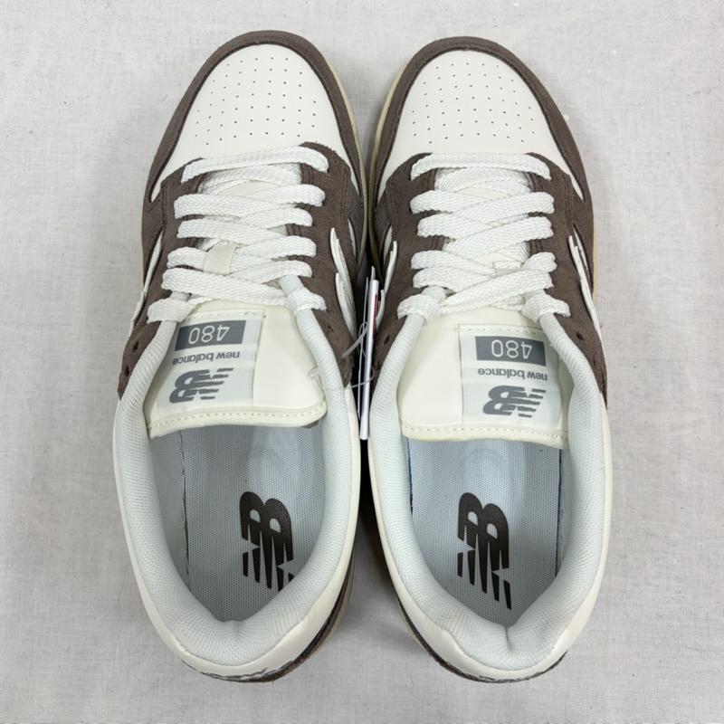 ニューバランス New Balance スニーカー スニーカー ローカット スニーカー ロゴ レースアップ スウェード レザー U480P4QI 26.5cm ロゴ、文字 茶 / ブラウン / brown X 白 / ホワイト / white メンズ USED 古着 中古 50163737