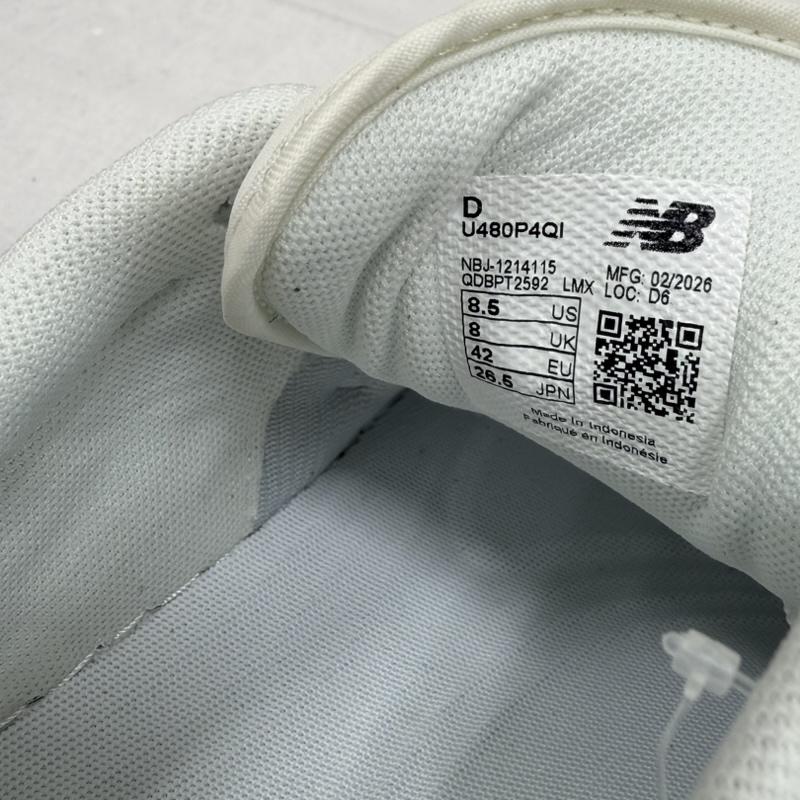 ニューバランス New Balance スニーカー スニーカー ローカット スニーカー ロゴ レースアップ スウェード レザー U480P4QI 26.5cm ロゴ、文字 茶 / ブラウン / brown X 白 / ホワイト / white メンズ USED 古着 中古 50163737