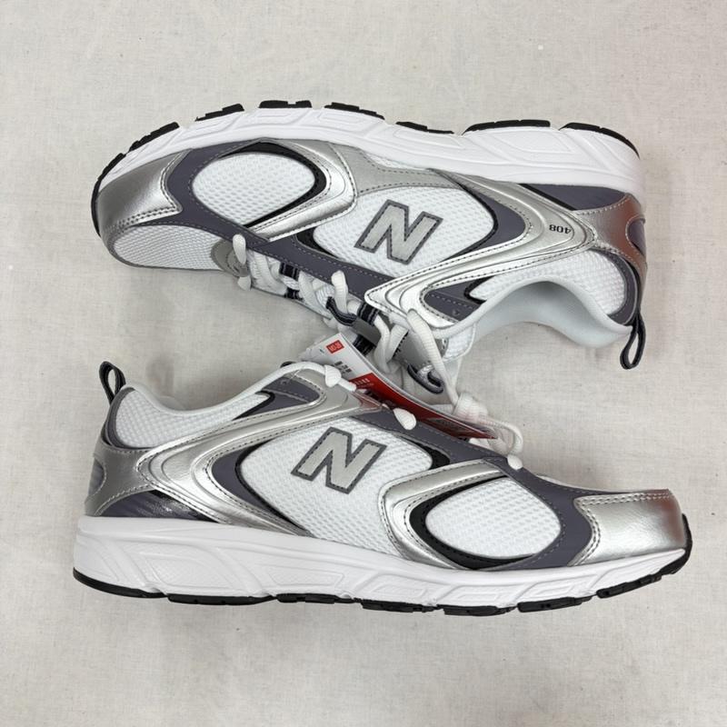 ニューバランス New Balance スニーカー スニーカー U4086LR ローカット スポーツ ランニング シューズ ローカット スニーカー ロゴ メッシュ メタリック 27.0cm ロゴ、文字 白 / ホワイト / white X 灰 / グレー / gray X 銀 / シルバー / silver color メンズ USED 古着 中古 50163738