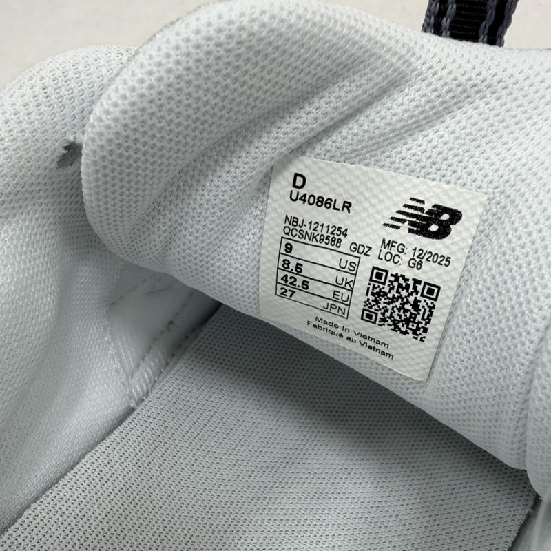 ニューバランス New Balance スニーカー スニーカー U4086LR ローカット スポーツ ランニング シューズ ローカット スニーカー ロゴ メッシュ メタリック 27.0cm ロゴ、文字 白 / ホワイト / white X 灰 / グレー / gray X 銀 / シルバー / silver color メンズ USED 古着 中古 50163738