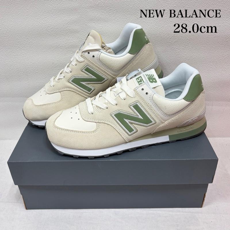 ニューバランス New Balance スニーカー スニーカー U5742KF スウェード メッシュ スニーカー クラシック ロゴ 28.0cm ロゴ、文字 アイボリー / アイボリー / X カーキ / カーキ / khaki メンズ USED 古着 中古 50163741