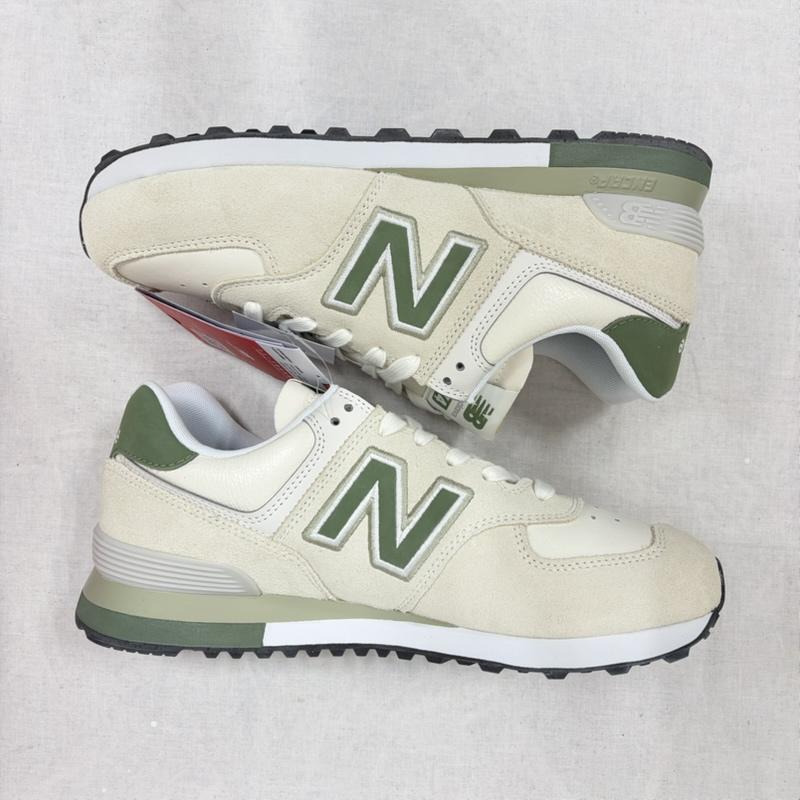ニューバランス New Balance スニーカー スニーカー U5742KF スウェード メッシュ スニーカー クラシック ロゴ 28.0cm ロゴ、文字 アイボリー / アイボリー / X カーキ / カーキ / khaki メンズ USED 古着 中古 50163741