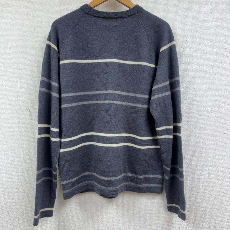 ステューシー STUSSY ニット、セーター 長袖 クルーネック 長袖 ボーダー ニット L 紺 / ネイビー / navy メンズ USED 古着 中古 50163746