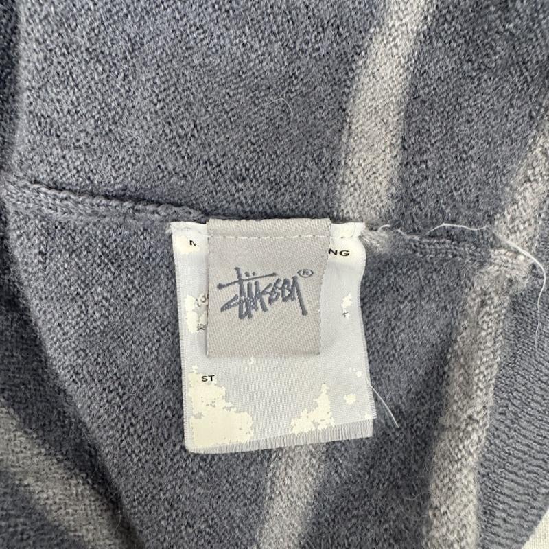 ステューシー STUSSY ニット、セーター 長袖 クルーネック 長袖 ボーダー ニット L 紺 / ネイビー / navy メンズ USED 古着 中古 50163746