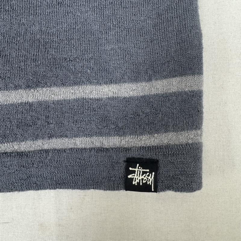 ステューシー STUSSY ニット、セーター 長袖 クルーネック 長袖 ボーダー ニット L 紺 / ネイビー / navy メンズ USED 古着 中古 50163746
