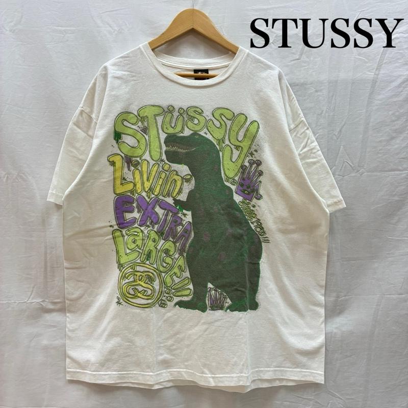ステューシー STUSSY Tシャツ 半袖 00s オールド 恐竜 ダイナソー グラフィック プリント Tシャツ 希少サイズ XXL メンズ USED 古着 中古 50163749