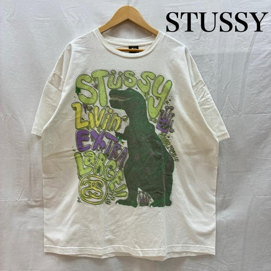 ステューシー STUSSY Tシャツ 半袖 00s オールド 恐竜 ダイナソー グラフィック プリント Tシャツ 希少サイズ XXL メンズ USED 古着 中古 50163749