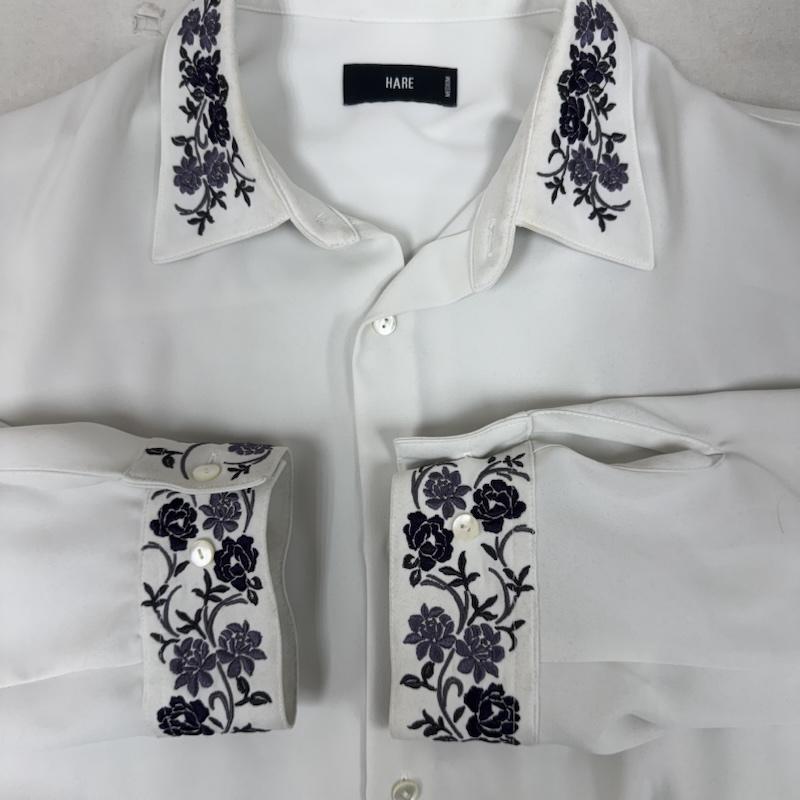 ハレ HARE シャツ、ブラウス 長袖 花柄 刺繍 TOROMI シャツ HA020942AD M 白 / ホワイト / white メンズ USED 古着 中古 50163750