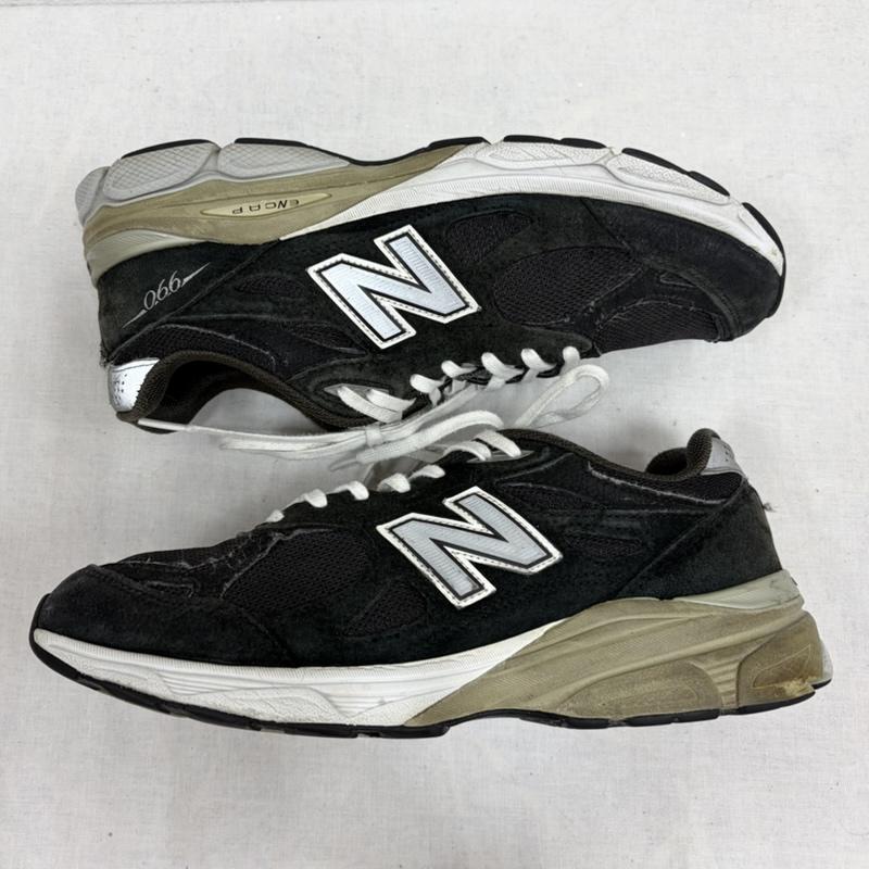 ニューバランス New Balance スニーカー スニーカー USA製 M990BK3 スウェード メッシュ ロゴ ローカット スニーカー 27.0cm ロゴ、文字 黒 / ブラック / black X 灰 / グレー / gray X 白 / ホワイト / white メンズ USED 古着 中古 50163759