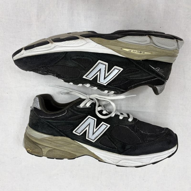 ニューバランス New Balance スニーカー スニーカー USA製 M990BK3 スウェード メッシュ ロゴ ローカット スニーカー 27.0cm ロゴ、文字 黒 / ブラック / black X 灰 / グレー / gray X 白 / ホワイト / white メンズ USED 古着 中古 50163759